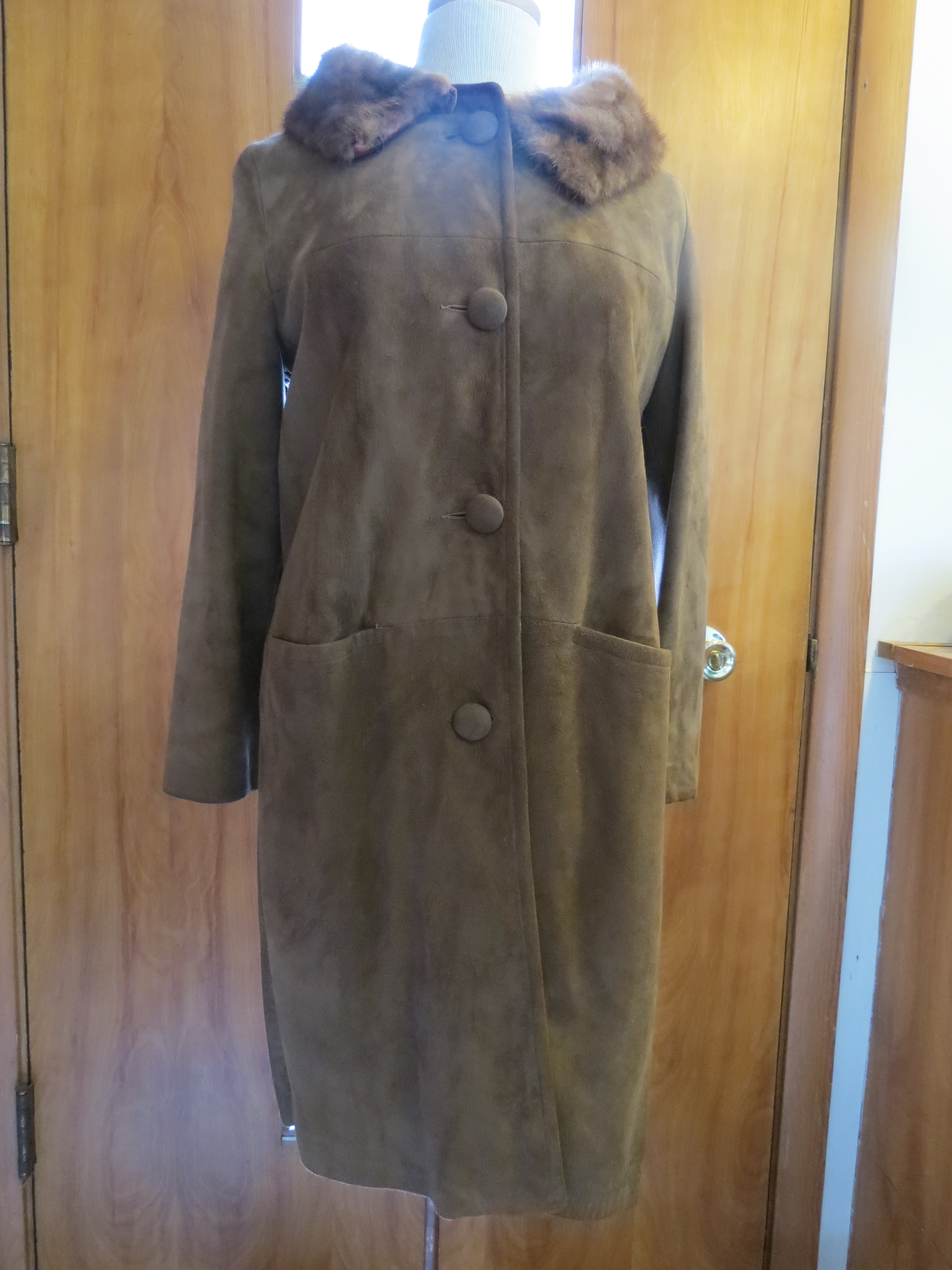 Iconic '50s/early '60s Suede #Coat w/Mink Trim