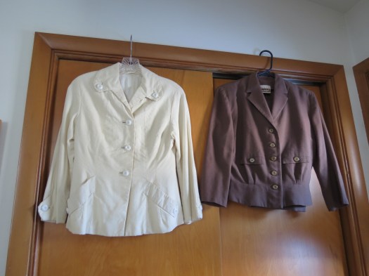 TWO CUTE  TRUE VINTAGE JACKETS FROM THE LATE 1940S TRANSITION (PLEASE!) INTO SPRING