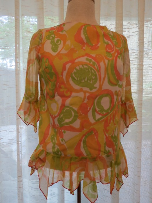 MOD, PSYCHEDELIC PRINT ON A TRUE VINTAGE 1960'S BLOUSE