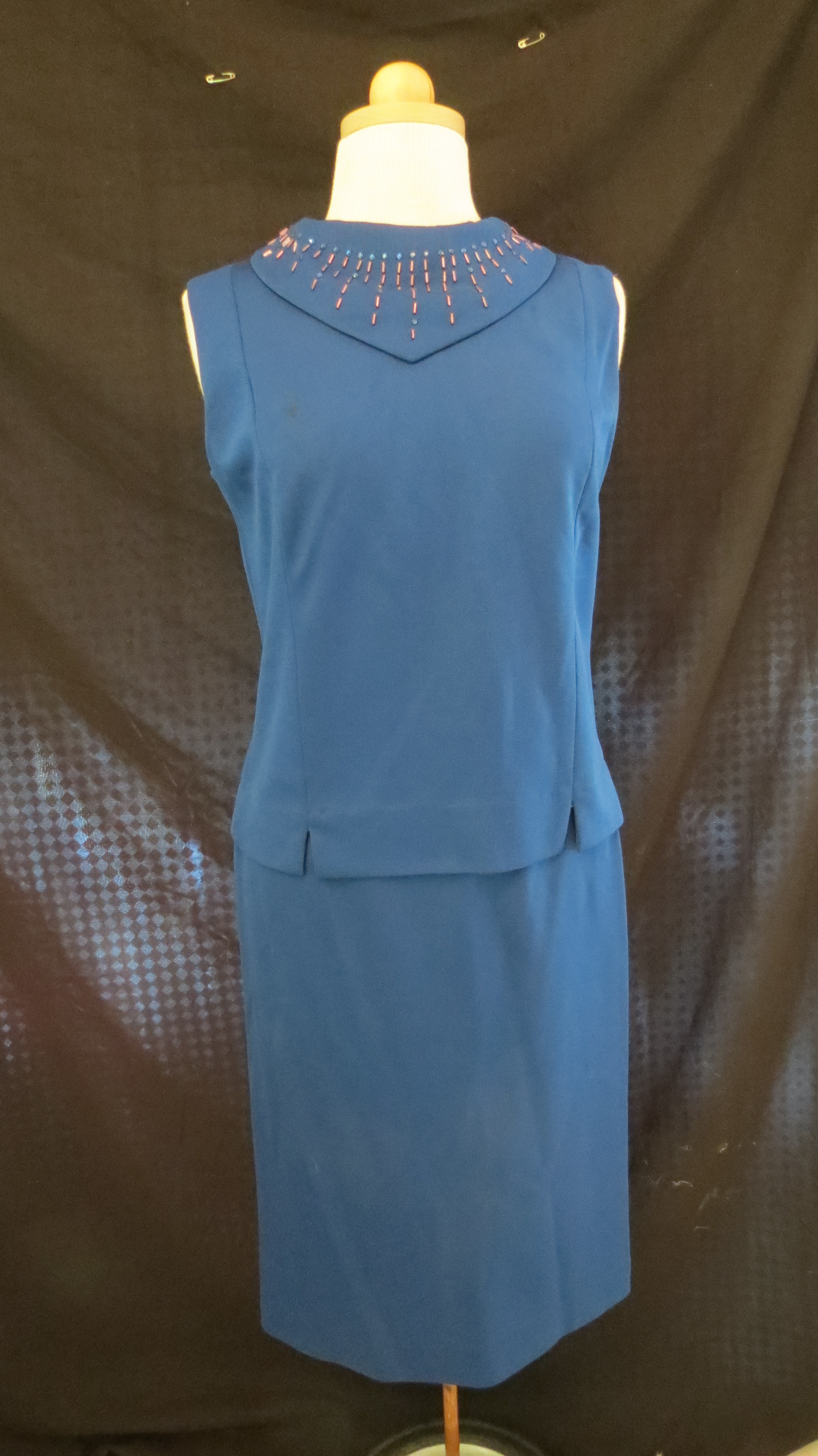 TWO-PIECE KNIT MAD MEN DRESS FROM THE LATE '50'S/EARLY '60'S
