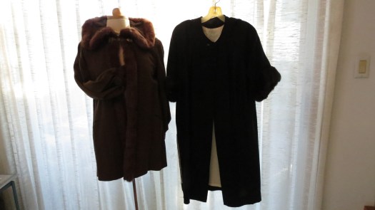 TWO  UNUSUAL TRUE VINTAGE EVENING COATS - 1940'S - 1950'S