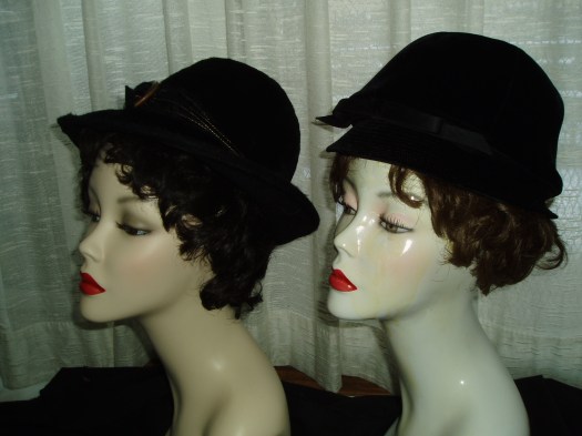 2 GREAT TRUE VINTAGE FASHION - STATEMENT HATS FROM THE 1960'S