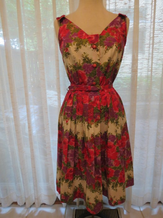 A LOVELY SUMMER FROCK FROM THE 1950'S, REMODELED  A BIT BY MOI
