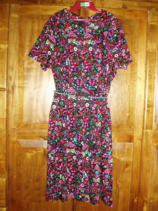 TRUE VINTAGE FLOWER POWER MID-1960'S DRESS
